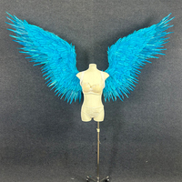 Usine personnalisée adulte grand costume bleu plume réaliste ailes d'ange