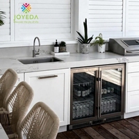 Îlot de cuisine extérieur JOYEDA en acier inoxydable 304 avec crédence, robinet et tiroir coulissant pour la rénovation de villas et de jardins
