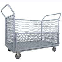 Chariot à plateforme métallique pliable et réglable à quatre roues, personnalisé OEM, durable, avec outils industriels, taille de cadre 70x50cm