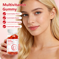 Vitamines gommeuses aromatisées en gros OEM à la biotine, au collagène et à la kératine, multivitamines pour cheveux, peau et ongles, pour tous les âges et adolescents