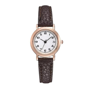Trendy style women's watch features a thin strap, <b>small</b> dial, and a chic, minimalist design. sophisticated leather strap. - Product Image 1