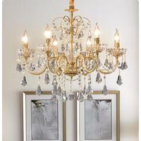 Lustre rétro en laiton vintage français pour salon, salle à manger, villa, escalier, luxueux et romantique