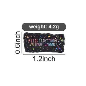 Broches émaillées « Les étoiles ne brillent pas sans l'obscurité », broche citation étoile arc-en-ciel motivante, badge de revers, bijoux en gros - Product Image 6