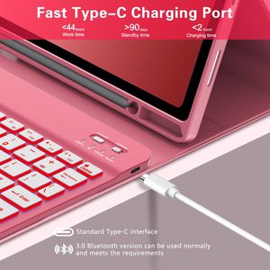 Funda <span class=keywords><strong>con</strong></span> <span class=keywords><strong>Teclado</strong></span> Bluetooth y Ranura para Lápiz para <span class=keywords><strong>Samsung</strong></span> Galaxy <span class=keywords><strong>Tab</strong></span> A9 Plus de 11 Pulgadas, para <span class=keywords><strong>Samsung</strong></span> <span class=keywords><strong>Tab</strong></span> S9 S10 FE - Product Image 5