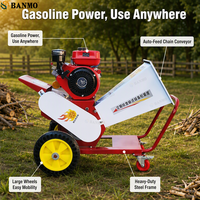 Broyeur à double alimentation BANMO 0,4-1T/H - Broyeur de paille mobile robuste et déchiqueteuse de branches avec cadre tout acier renforcé