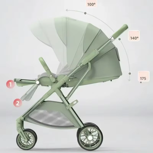 Poussette de voyage multifonctionnelle Poussette pliable portable pour bébé 4 en 1 Siège auto Berceau Chariot de voyage - Product Image 2