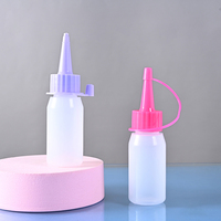 Botella de tinta de tatuaje de plástico para mascotas de 30ML, 16 oz, tapa superior giratoria para apretar, aplicador de aceites para el cabello, botella de pegamento, boquilla, embalaje de belleza