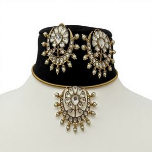 Exquisito Juego de Collar y Pendientes de Moissanita Chapados en Oro con Diseño Clásico de Latón, Colección de Regalos para Bodas y Fiestas para Mujer - Product Image 1