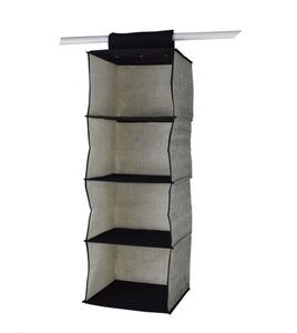 Breathable Polypropylene 4-<b>Shelf</b> Hanging Closet Organizer <b>Shelves</b> for Clothes - Product Image 1