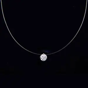 Enkele Ster Maan Diamant Parel Zeemeermin Tranen Ketting Creatieve Onzichtbare Transparante Vislijn Choker Kettingen Voor Vrouwen