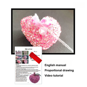 Kit de broderie en perles plastiques DIY - Perles en forme de pomme 3D, broderie en perles, soulagement du stress, fabrication artisanale, vidéo en <span class=keywords><strong>anglais</strong></span> pour débutants, pour filles - Product Image 2
