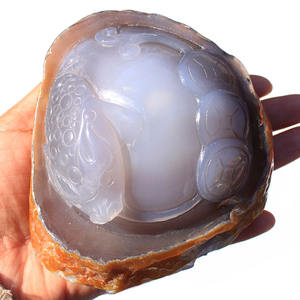 Agata biliare d'acqua naturale lucidata Enhydro Crystal bolle d'acqua mobili agata Enhydro Crystals con Multi sculture - Product Image 4