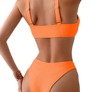 2026 Wholesale Hand Elastic Dark Green High Cut Leg Plunge Swimsuit Au <b>Crochet</b> Bathing Suit Sexi Swimwear Bikini <b>Set</b> for Women - Product Image 5