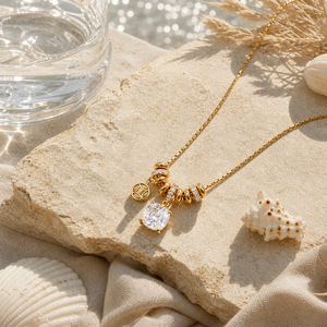 18K <strong>RealGold</strong> Plated Square Flower Pendant Necklace Trendy Party Link Chain Light Luxury Minimalist Simple Personalized Jewelry - Product Image 2