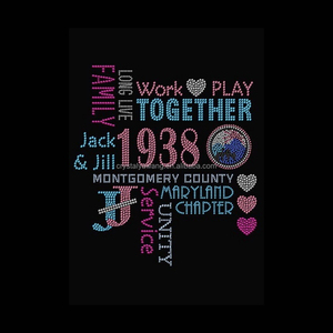 Motivi Personalizzati con Strass JJOA 1938 per Magliette, Trasferibili a Caldo con Scritta Jack and Jill of America - Product Image 1