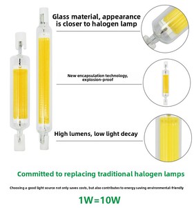 Ampoule <span class=keywords><strong>LED</strong></span> COB en verre pour hôtel, double extrémité <span class=keywords><strong>R7S</strong></span>, 78 mm, 118 mm, 189 mm, 2700 K, 10 W, AC - Product Image 6