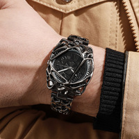 Montre-bracelet pour homme Claw Men, style Y2K, montre à cadre métallique irrégulier, montre à quartz rétro Cro Iris, style hip-hop, montre personnalisée pour homme