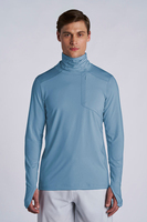 Haut de pêche anti-UV pour homme avec capuche, écoulement de l'humidité, nez respirant, séchage rapide, tissu Aqua Juno, manches raglan, fourniture directe usine