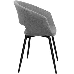 Sedia da pranzo per ristorante <span class=keywords><strong>in</strong></span> <span class=keywords><strong>tessuto</strong></span> <span class=keywords><strong>grigio</strong></span> imbottito contemporaneo con braccioli - Product Image 3