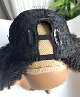 Perruque U-Part 4C Afro Kinky Coily en Cheveux Indiens Non Traités, Densité 180%, avec Cordon de Serrage et Ligne de Cheveux Invisible, Vente en Gros
