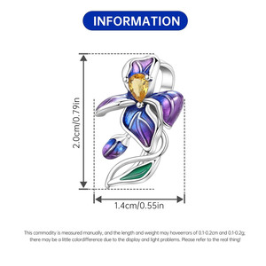 อุปกรณ์เสริมสร้อยข้อมือ DIY ระดับไฮเอนด์ ดีไซน์เฉพาะตัว ประดับด้วยลูกปัดรูปดอกไอริส จี้สำหรับสาวๆ - Product Image 3