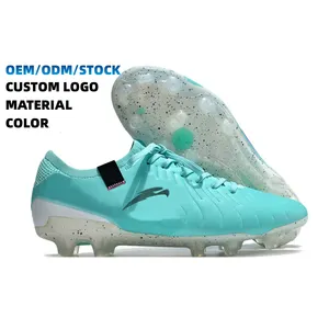 custom football cleat football boots with anti slip nails, indoor customized lace free football shoes for men's turf