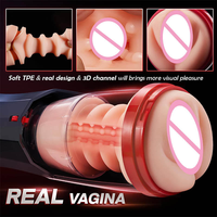 Masturbateur automatique réaliste pour hommes, avec vibration électrique, en forme de vagin, pour une stimulation réaliste.
