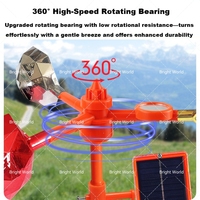 Répulsif à oiseaux à volume réglable, répulsif à oiseaux solaire à voix, répulsif à oiseaux imperméable, réflecteurs à oiseaux 360 °   Effaroucheur d'oiseaux rotatif