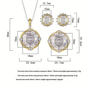 High Quality Eco-friendly Copper Gold Plated 18-10MM White Zircon Pendant <b>Earrings</b> Ladies Jewellery <b>Sets</b> Wedding Engagement - Product Image 2