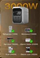 Station d'alimentation portable d'extérieur Delta 3 MAX PLUS avec batterie LiFePO4 494mm*242mm*305mm pour la conduite autonome et le camping (Royaume-Uni, UE, Chine)