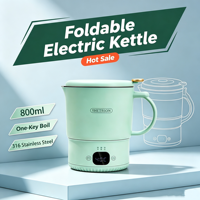 Bouilloire électrique à température constante 800 ml, portable, en acier inoxydable, pliable, haute puissance, OEM