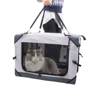 Vente en gros de caisse arrière pliable pour chien et chat, sac de voyage portable lavable en maille anti-rayures pour animaux de compagnie, caisse souple - Product Image 4