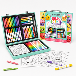 Set di Materiali Artistici per Bambini Giorgione, Pastelli Profumati Professionali, Pennarelli Lavabili, Fogli <span class=keywords><strong>da</strong></span> <span class=keywords><strong>Colorare</strong></span>, Valigetta Artistica - Product Image 3