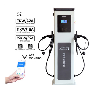 Chargeur rapide EV AC 22 kW OCPP personnalisé à double borne, Type 2, station de recharge pour voitures à double borne, montage au sol - Product Image 5