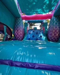 Castello Gonfiabile, Casa Rimbalzante, Combo Scivolo e Castello Gonfiabile a Tema Sirena per Bambini e Adulti con Ventilatore - Product Image 5