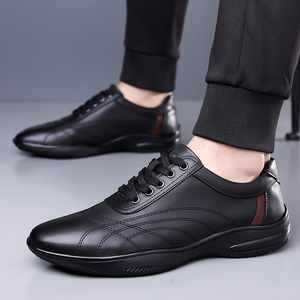 Zapatos Casuales de Cuero para Hombre, Punta Redonda, con Cordones, Antideslizantes, Suela Suave, Estilo para Caminar, Talla Adulto 888 - Product Image 3