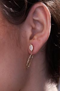 Nouvelles boucles d'oreilles pendantes vintage en or 14 carats en forme de goutte d'eau - Product Image 2