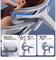 Chaise de bureau ultra ergonomique Wesure avec dossier en maille, confortable pour de longues heures, soutien lombaire, appui-tête 4D, base en alliage d'aluminium à 5 branches