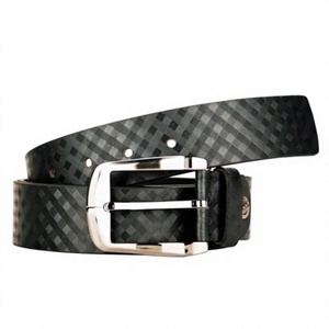 Ceinture en cuir de vache véritable de style vintage BS INTERNATIONAL avec boucle carrée en acier, motif uni, imperméable et respirante, 3,8 cm - Product Image 3