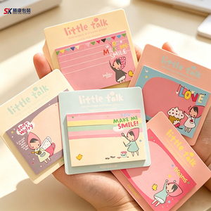 Petits blocs-notes adhésifs mignons à motifs de dessins animés, blocs-notes colorés pour l'école et le bureau - Product Image 1
