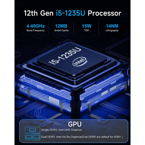 Nuevo Mini PC Industrial sin Ventilador con 4 USB 3.0, 6 COM, 2 LAN, <span class=keywords><strong>Intel</strong></span> Core I5-1235U, Almacenamiento SSD+HDD, Sistema Operativo Linux, Gráficos <span class=keywords><strong>HD</strong></span> <span class=keywords><strong>620</strong></span>, 3 Años de Garantía - Product Image 4