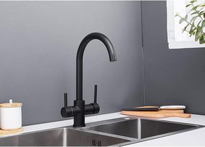 Đen 3 trong 1 nước tinh khiết nhà bếp <span class=keywords><strong>tap</strong></span>, Brass nước 3 Cách uống Mixer vòi nước, xách tay tri-flow Vòi nước lọc nước vòi - Product Image 3