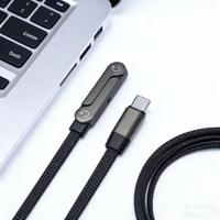 Câble tressé en aluminium et cuivre pur 240W 5A à charge rapide, Type-C vers Type-C, avec support de téléphone intégré et support pour écouteurs – Meilleures ventes