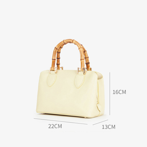2025 nouvelle mode bambou manche en bois Pu motif Texture plus agréable mignon coquille en forme de sacs à bandoulière femmes dames sac à main et sac à main - Product Image 2