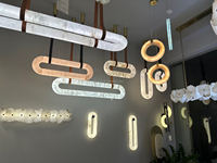 JYLIGHTING Personnalisation Lustres pendentifs LED en marbre albâtre espagnol de luxe avec garantie de 3 ans pour éclairage design