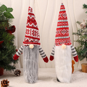 Housse de bouteille de vin de Noël faite à la main, gnome suédois tricoté en fausse fourrure, pour vin rouge et décoration de table de fête, cadeaux - Product Image 3