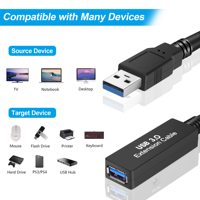 Jasoz USB 3.0 Verlängerungskabel Stecker-Buchse 5M/10M/15M/20M Geflochten für Drucker Kamera Computer Tastatur Ladegerät USB AM/AF Kabel