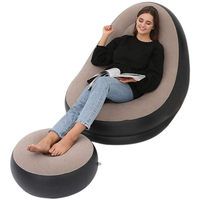 High Quality Brown <strong>Inflatable</strong> Bedroom <strong>Sofa</strong> <strong>Chair</strong> with Ottoman