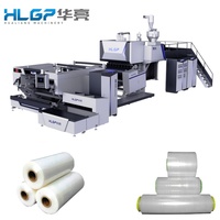 Nouvelle machine extrudeuse de film étirable HLGP 2026 durable en LLDPE/PP à triple vis, avec moteur, boîte de vitesses et PLC, personnalisable
