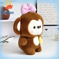 Boneka Monyet Plushie 8 Inch CE CPC, Bordir Logo Custom Tersedia, Mainan Boneka Hewan Kartun, Pabrik OEM ODM Grosir